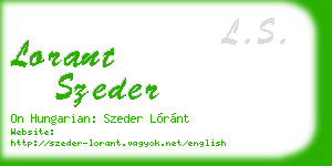 lorant szeder business card